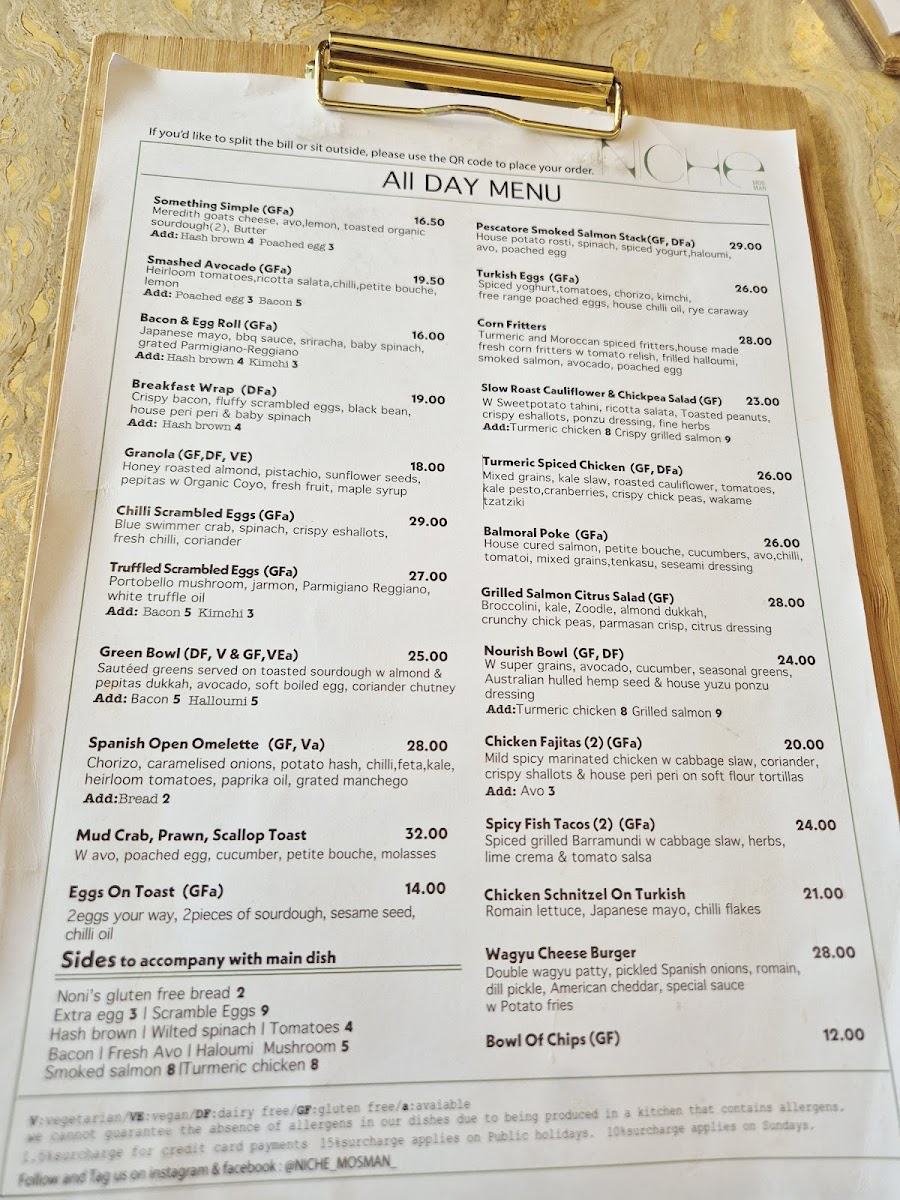 Menu Niche Mosman Cafe-1