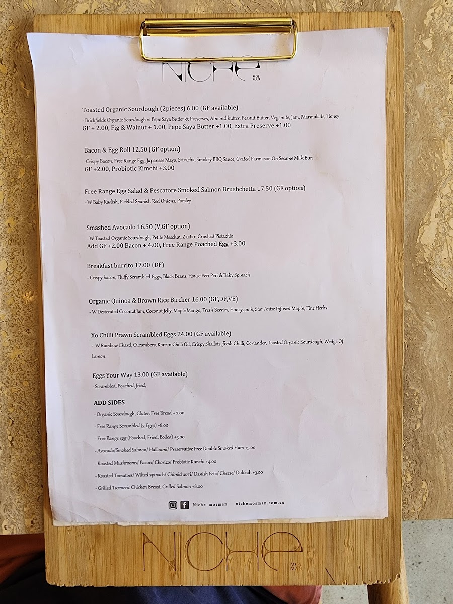 Menu Niche Mosman Cafe-7